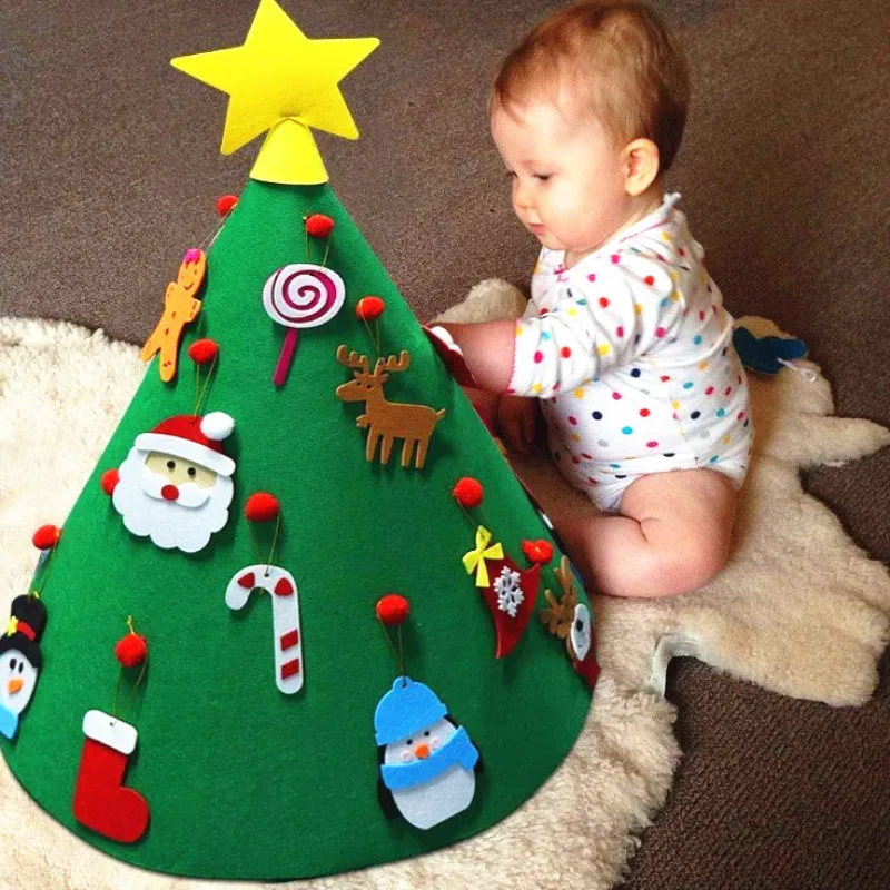 

Felt Cloth Decorative Christmas Tree Nonwoven Fabric Gift Felt Christmas Tree Children'S Educational Handmade DIY