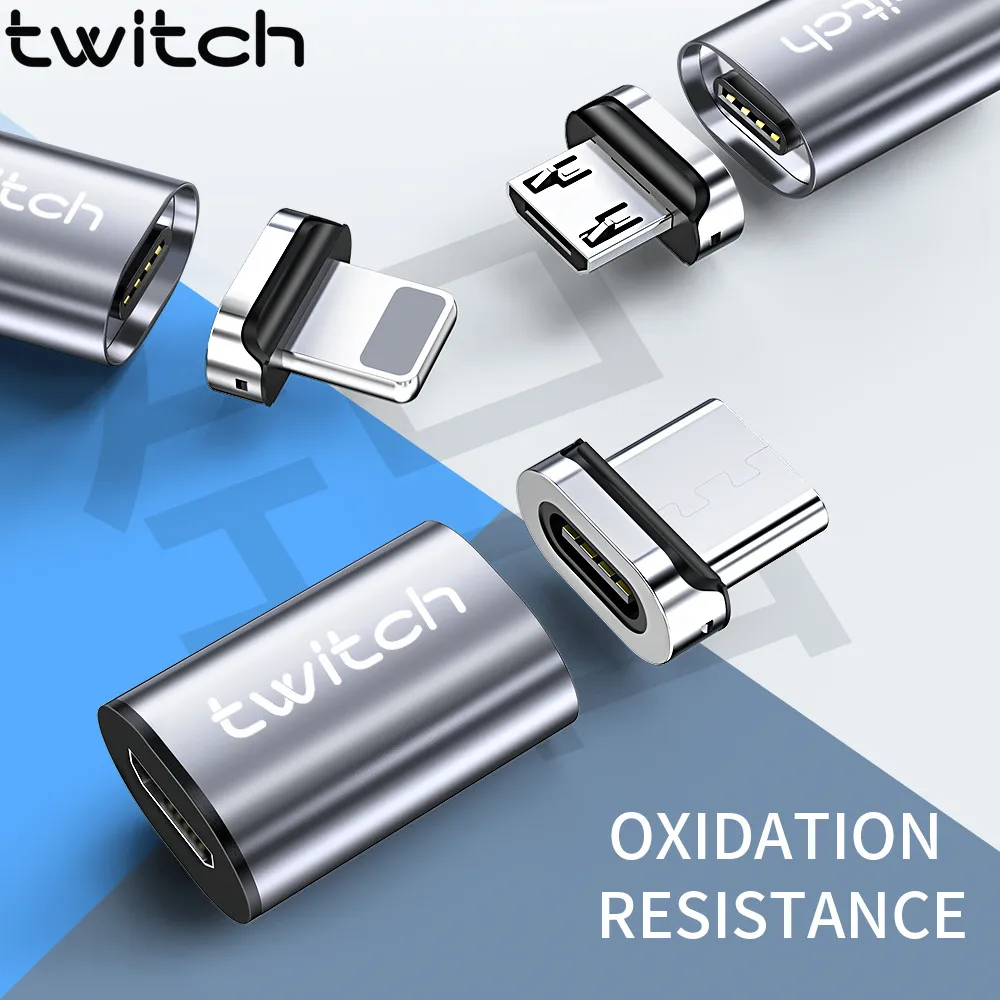 Магнитный микро USB адаптер Twitch для iPhone Samsung Xiaomi гнездо на Type C штекер магнитный