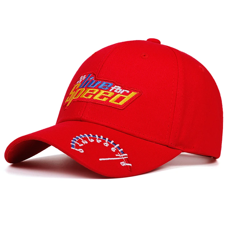 Live For Speed Racing Cap Solid Red One Size Adjustable Embroidered Cotton Breathable High Quality Brand Name VORON