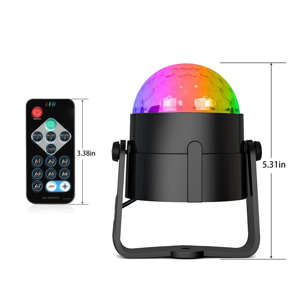 Led звук активированный Вращающийся Диско-Шар Вечерние огни RGB строб сцена лампа для рождества дома KTV Рождество свадебное шоу Декор