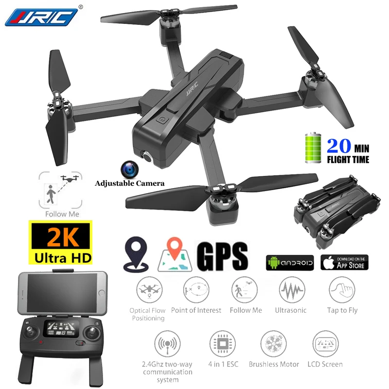 JJRC X11 Радиоуправляемый Дрон gps 5G wifi FPV широкоугольный Регулируемый 2K камера Квадрокоптер 1,6 км 20 минут полёт складной Дрон профессиональный