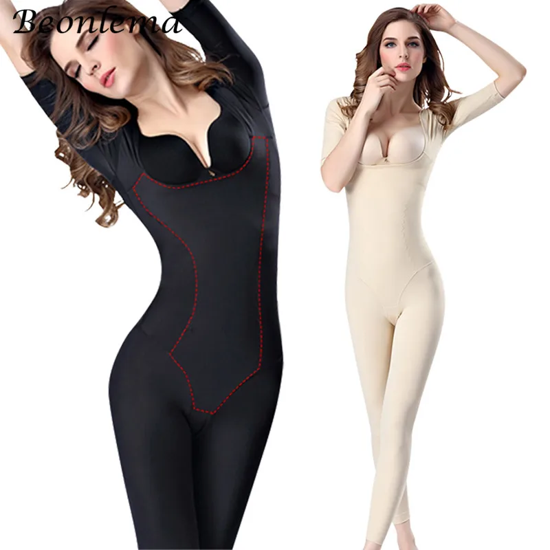 Beonlema Women Body Modeling Shaper Full Long Leg Shapewear Seamless Belly Compression Slimming Underwear Plus Size Bodysuit women body shaper