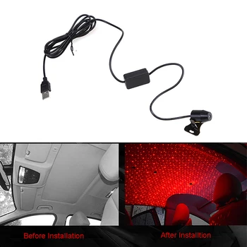

Car USB Atmosphere Ceiling light Auto Interior Romantic LED Starry Light Armrest Box Lamp Decor Sound/Remote Control Projector