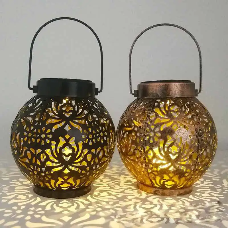 

Solar Powered Lantern Outdoor Garden Lamp Morrocan Lantern Hanging LED Light Decor Yard