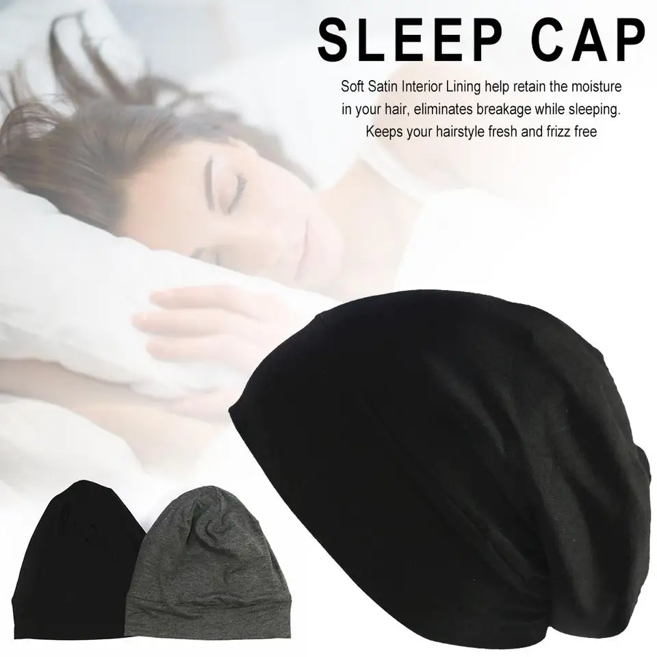 Wide Band Women S Night Sleep Cap Hair Care Satin Lined High