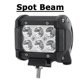

1Pc 18W 4INCH 6LED Waterproof Work Light LED Light Bars Spot Flood Beam for Work Driving Offroad Boat Car Tractor Truck 12V 24V