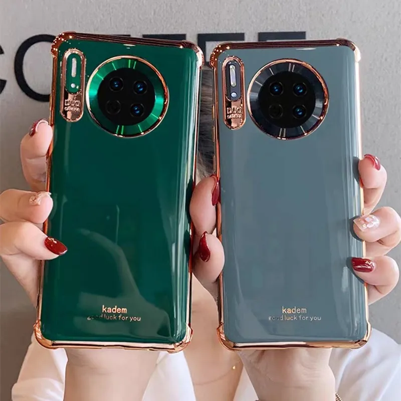 Роскошный силиконовый чехол с покрытием для Huawei Mate 30 20 Pro P40 P30 P20 мягкий из ТПУ