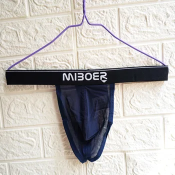 

Men Underwear Thong Low Waist Appeal Sexy Breathable Transparent Comfortable