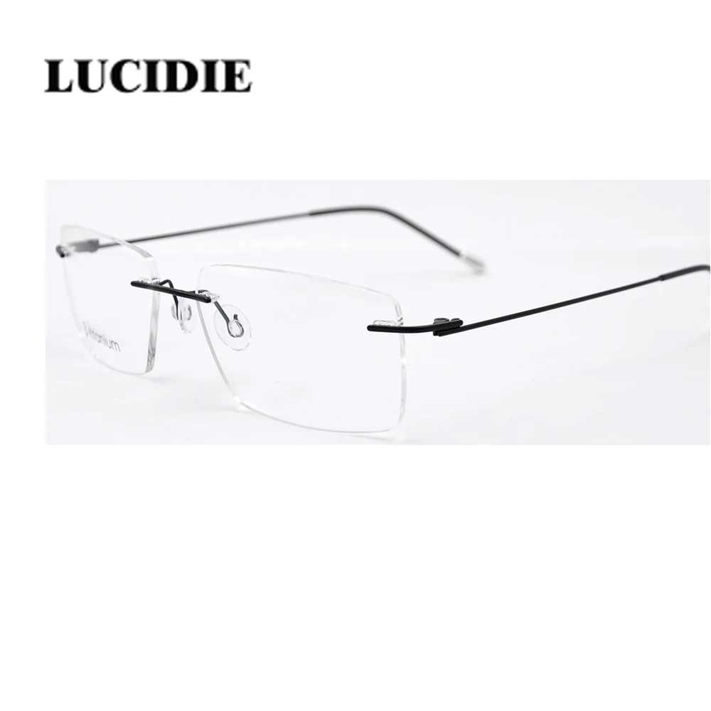 Lucidie очки без оправы Мужские Классические Легкие прозрачные линзы оправа для очков, атмосфера прозрачными стёклами