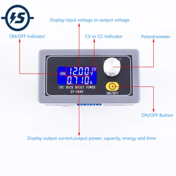 

CCCV Step UP DOWN Voltage Converter Solar Charging DC-DC 80W 5.1A Adjustable Automatic Buck Boost Power Supply Module