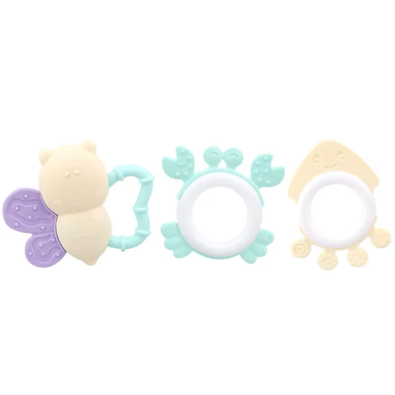 9PCS Rattle Baby Toys Jingle Shaking Bell Infant Toys for Rattles Teether Grip Handbell Toy 0-12 Months