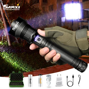 

High Power Rechargeable LED Flashlight Self Defense Shocker Lantern Tactical Lamp Camping Light 5 Lighting Modes Torch By 18650