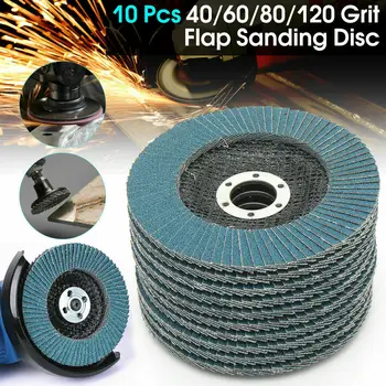 

10pcs Sanding Discs 115mm 4.5" Sanding Flap Discs 40/60/80/120 Grit Grinding Angle Wheels High Quality