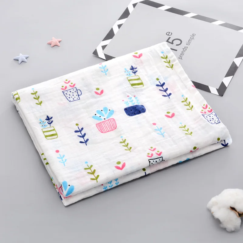 Let's Make Baby Blankets Newborn Muslin Squares 1PC Rainbow Cartoon Animal Cotton Nurse Gift Baby Swaddle Wrap Children's Bath