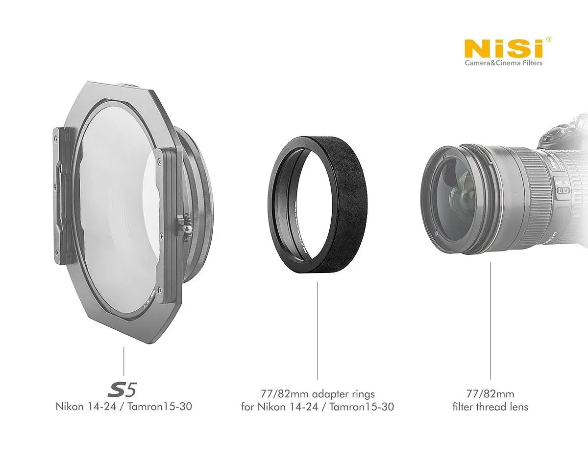 Кольцо адаптер NiSi 77 мм 82 для S5 150 Nikon 14 24 держатель фильтра и Tamron 15 30|Фотофильтры