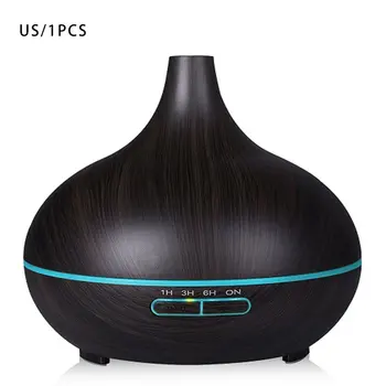 

400ml Aroma Air Humidifier wood grain with LED lights Essential Oil Diffuser Aromatherapy Electric Mist Maker for Home