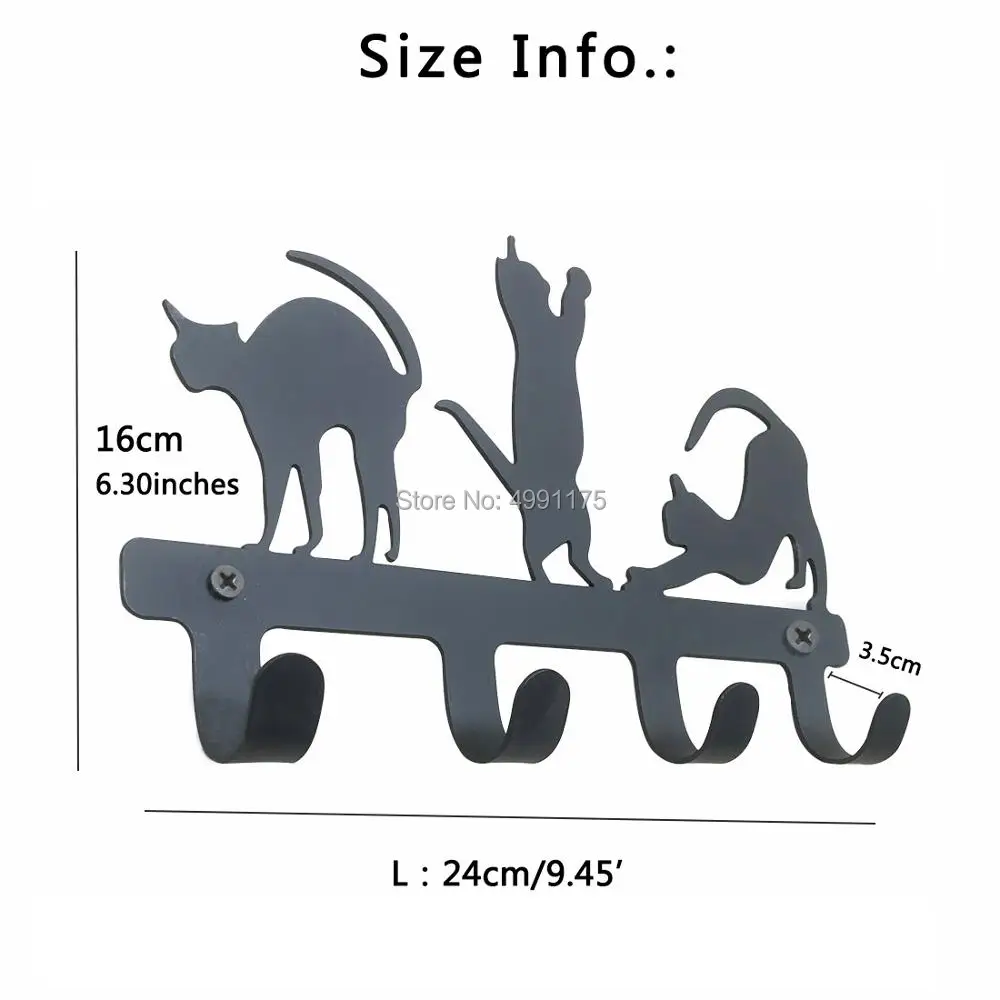 Новый декоративный настенный держатель для ключей в форме милого кота