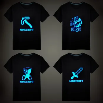 

Cartoon Games Like a Boss Men Fluorescent Luminous T-shirt Casual Unisex Tops Vest Tees Short sleeve Children T Shirt