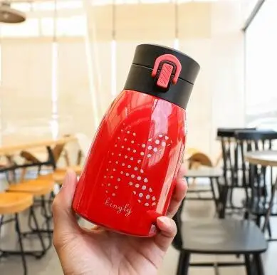 300ml 450ml Cute Belly Thermos Cup Korean Hot Creative Water Bottle Stainless Steel Thermal Coffee Mug Vacuum Flask Insulated - Цвет: x-8450 red
