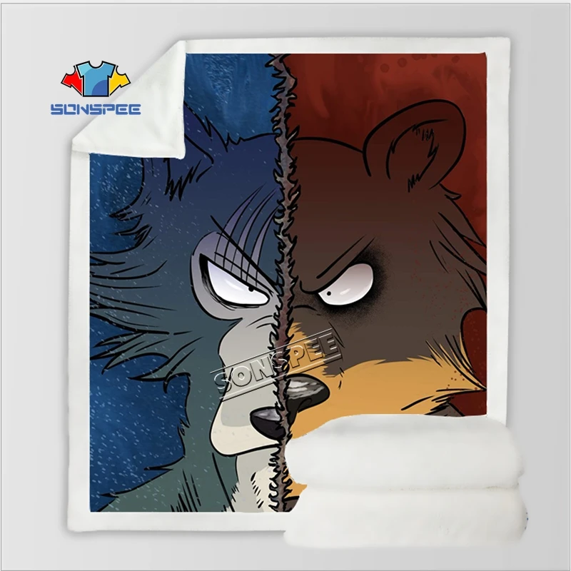 Диван, постельные принадлежности, хит, аниме, BEASTARS, Узорчатое, для офиса, Harajuku, для взрослых и детей, мягкое шерстяное одеяло, покрывало, одеяло для путешествий, одеяло для автомобиля