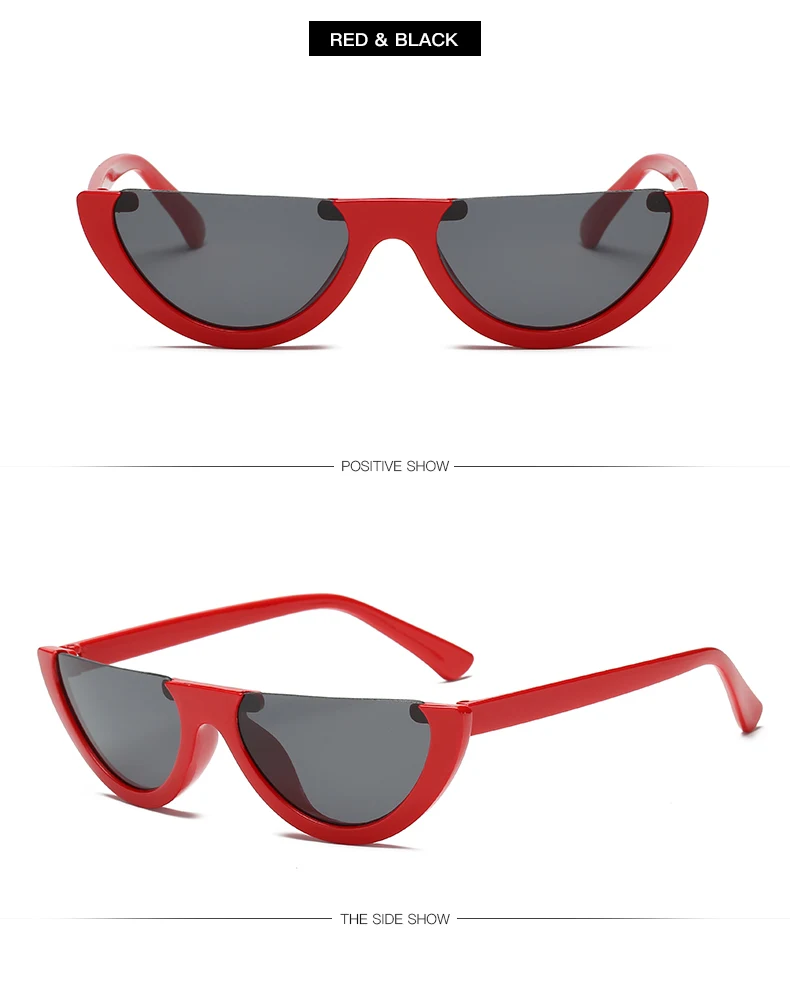 Полуоправы Модные женские солнцезащитные очки тренд дизайнерский бренд ретро черный красный оправа модные очки