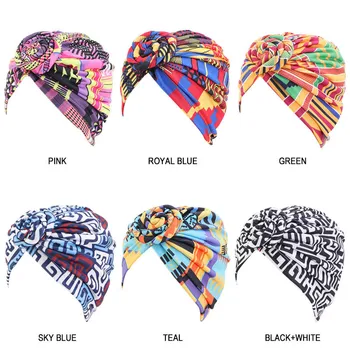 

Hair Cap African Pattern Flower Turban Muslim Headscarf Headwrap Ladies Chemo Bandanas For Women Hair Styling Accessories