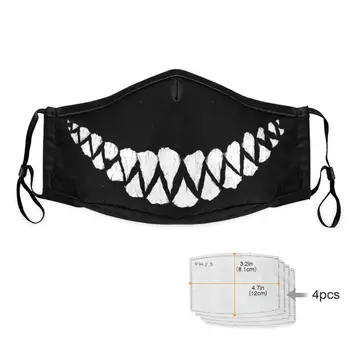 

news 2020 Unisex Cute Cartoon Face Mask 4pcs PM2.5 Funny Teeth Pattern Anti-bacterial Dust Winter Mouth Mask Masque Kpop masks