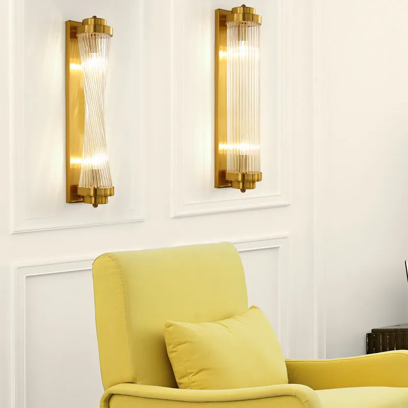 

Northern Europe Type Post Modern Concise Originality A Living Room Crystal Wall Lamp Light Luxurious Background Wall Aisle