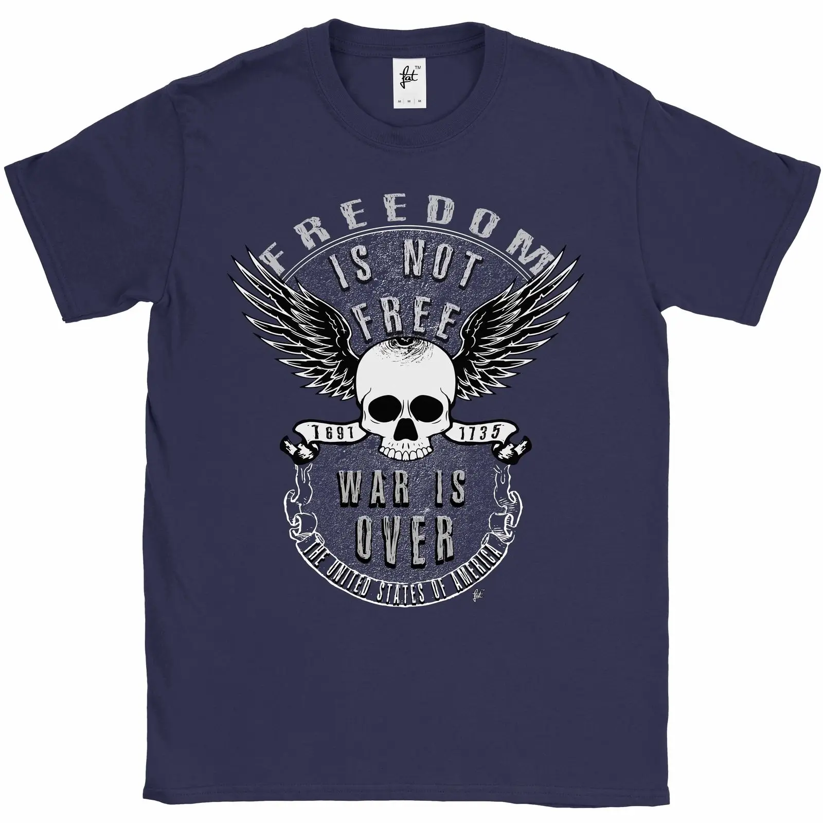 Новинка 2019 Мужская модная футболка Freedom Is Not Free War Over Skull с крыльями популярная |