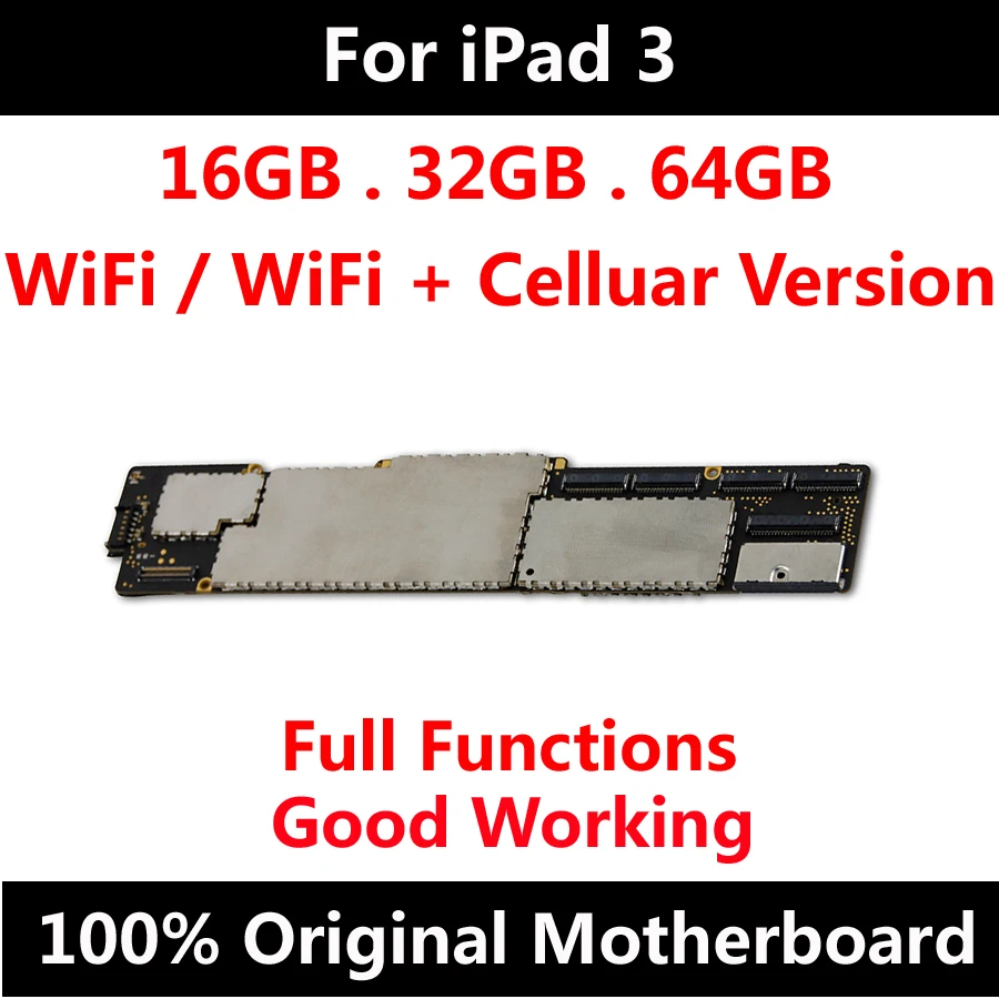 Wifi версия/WiFi+ 3g версия материнская плата для iPad 3 Заводская разблокированная оригинальная материнская плата с чипами Поддержка IOS