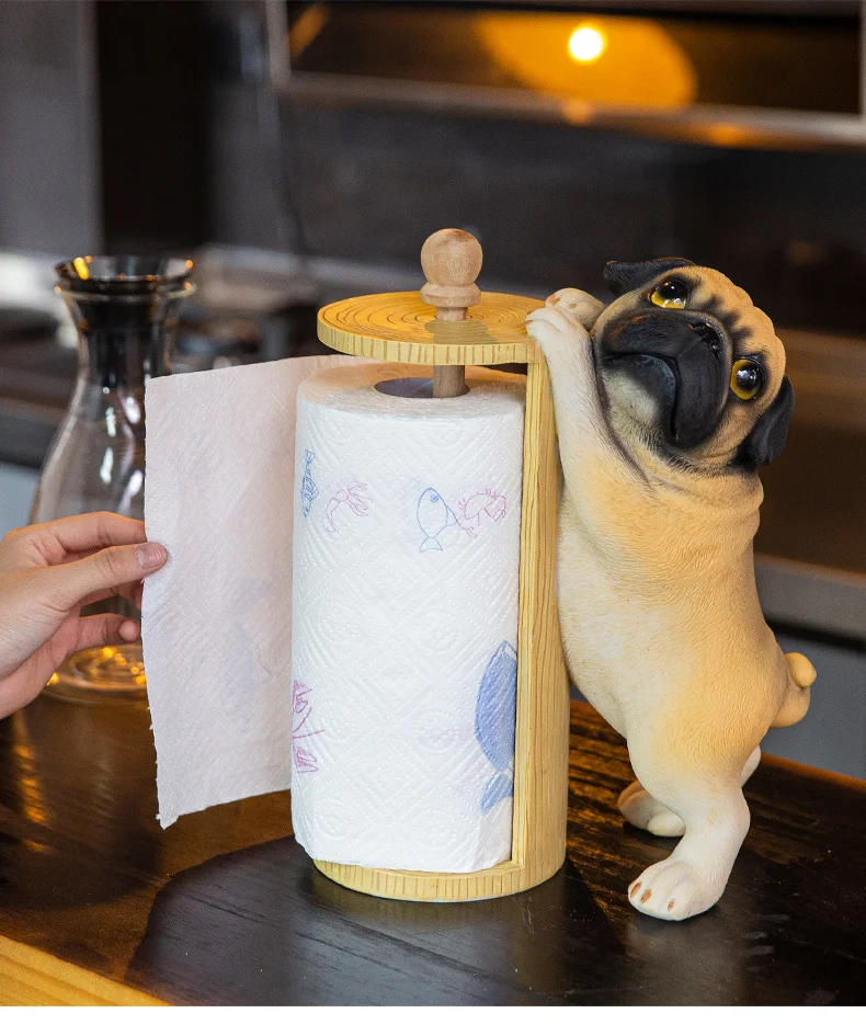 Pug Dog Paper Towel Holder coolpetshome