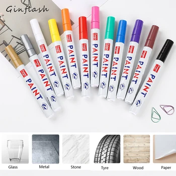 colorful sign Waterproof Car Tyre Tire Tread CD Metal Permanent Paint Marker Graffti Oily Marker DIY art marker pen Stationery