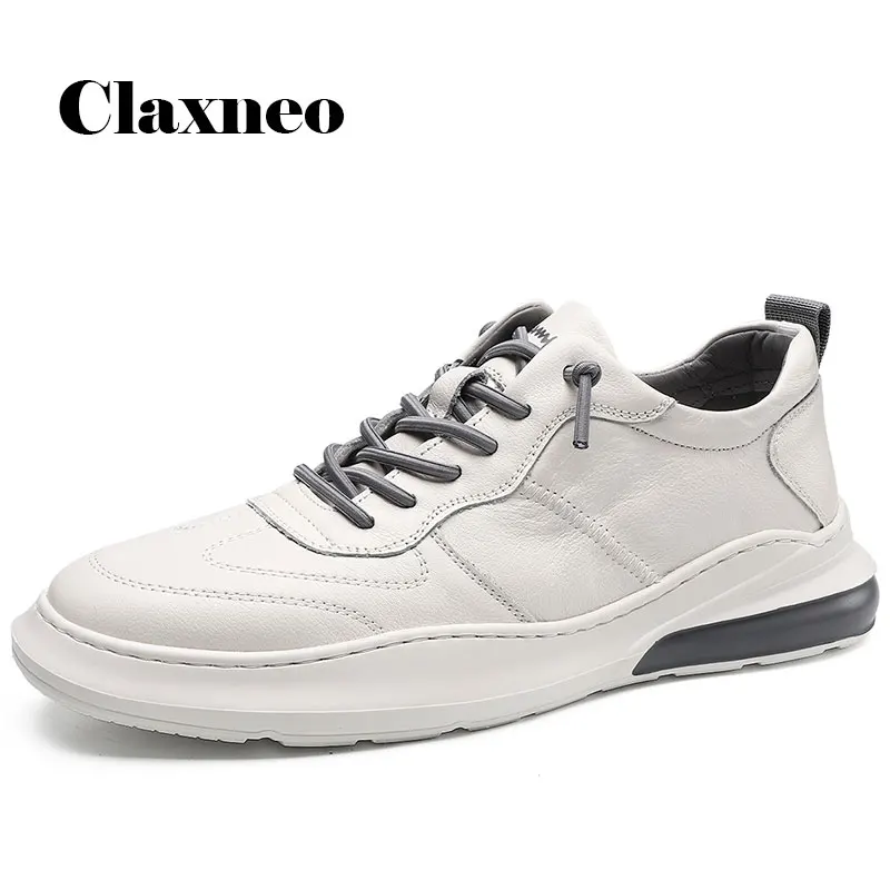 

CLAXNEO Man Shoes Fashion Casual Footwear Male Spring Autumn Leather Sneakers clax Men's Walking Footwear White Shoe