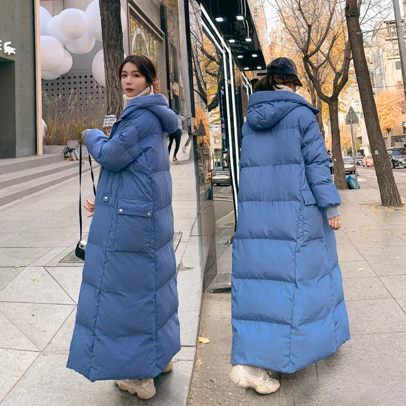 X-Long Winter Jacket For Women 2121 Korean New Cotton Pakar Jacket Female Warm Thick Cotton Coat Outwear Womens Hooded Coat