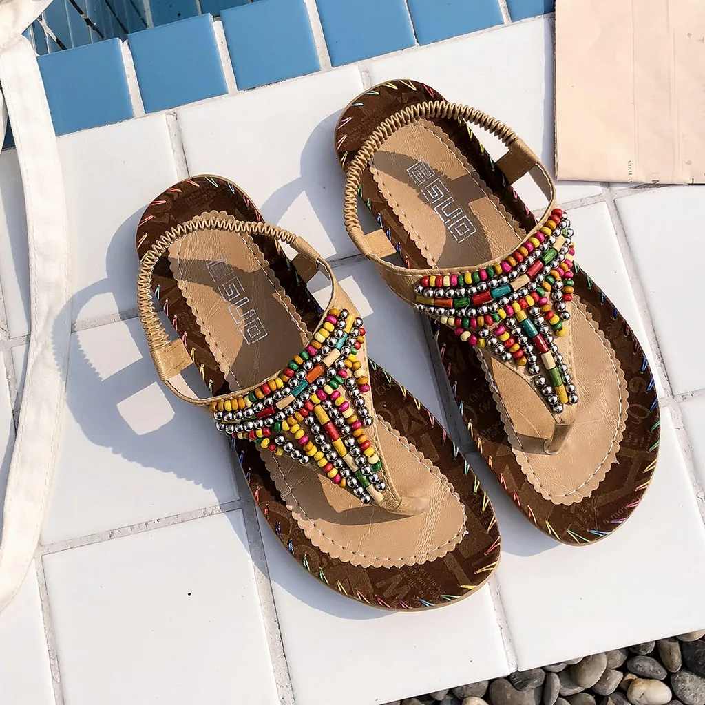 String Sandals Bead Casual Beach 3