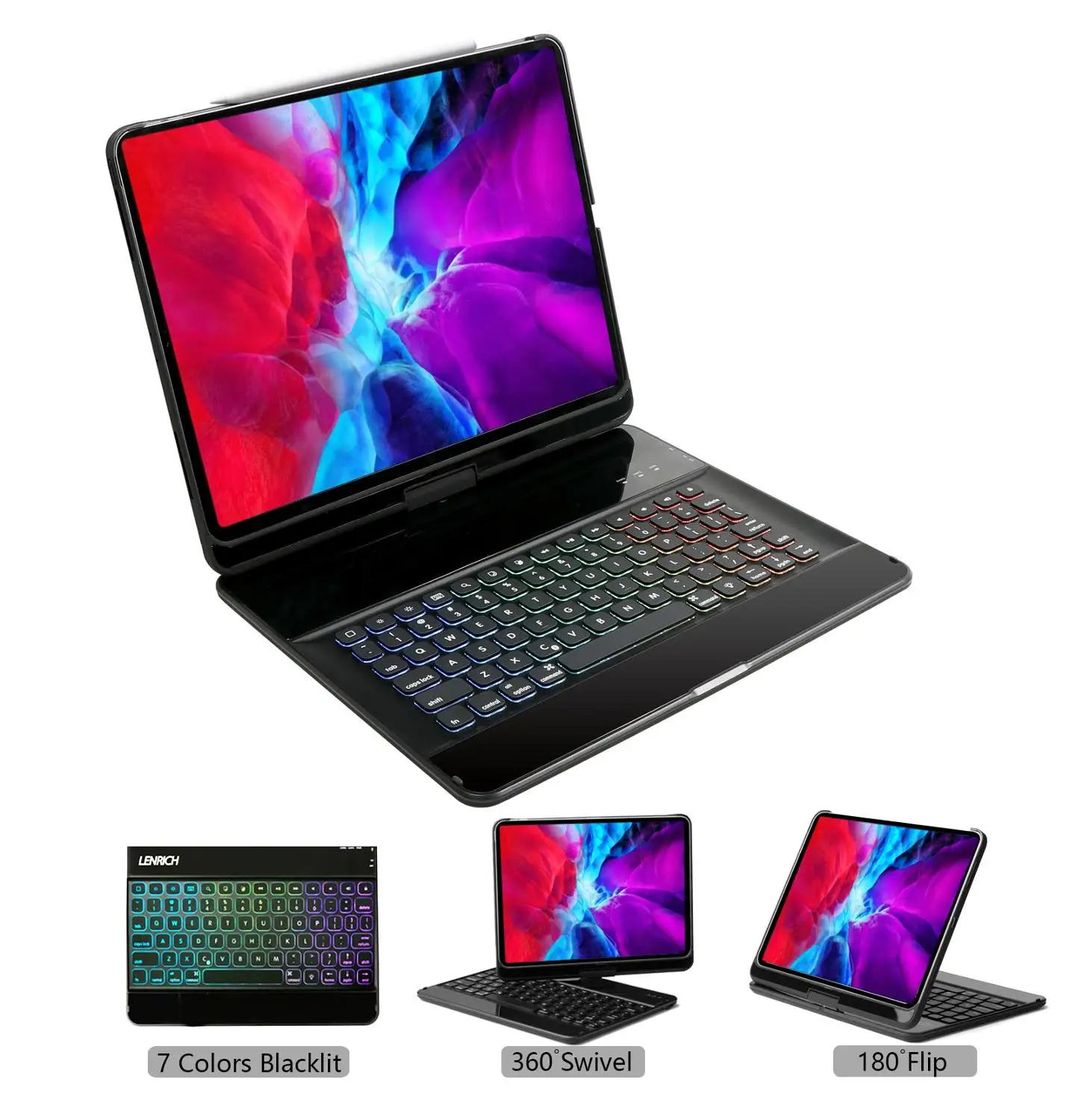 Для iPad Pro 12 9 дюймов 2020 4 го поколения и 3 2018 Чехол клавиатура Смарт английская