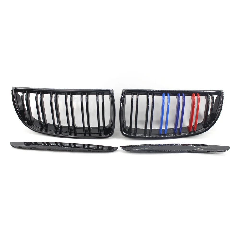 

4Pcs/Pair Double Line Kidney Racing Grills for BMW M3 E90 E91 320i-335i 2005-08 Pre-facelift 4DR Saloon or Touring Car Parts Bmw