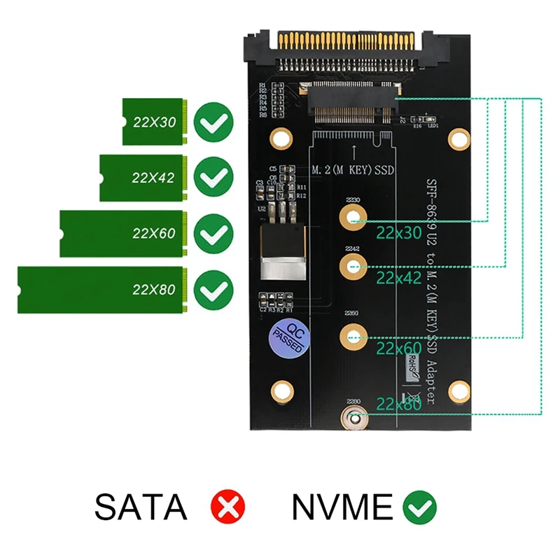 Плата расширения M.2 SSD к U2 адаптер NVME M2 SSD U2 адаптер карты ключ M карта расширения