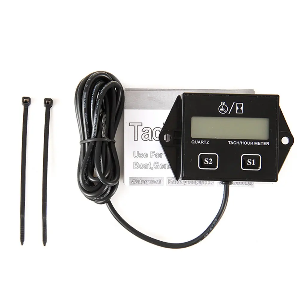 

Waterproof Digital Engine Tach Hour Meter Tachometer Gauge Engine RPM LCD Display For Motorcycle Motor Stroke Engine Car Boat
