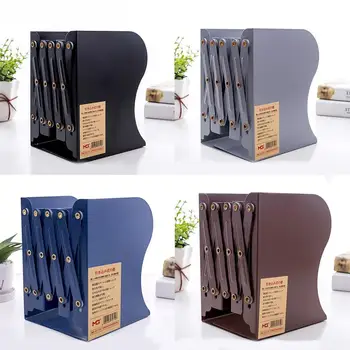 

NEW Retractable Adjustable Metal Bookends Heavy Duty Rack Creative Holder Book Bookshelf Folder Stand Desktop File H4E9
