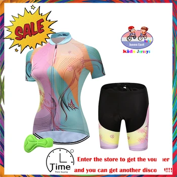 

Children Cycling Jersey Set Kids Breathable Biking shirts Short Sleeve 3D Gel Pad Shorts girl Bicycle Clothing Suit bike uniform