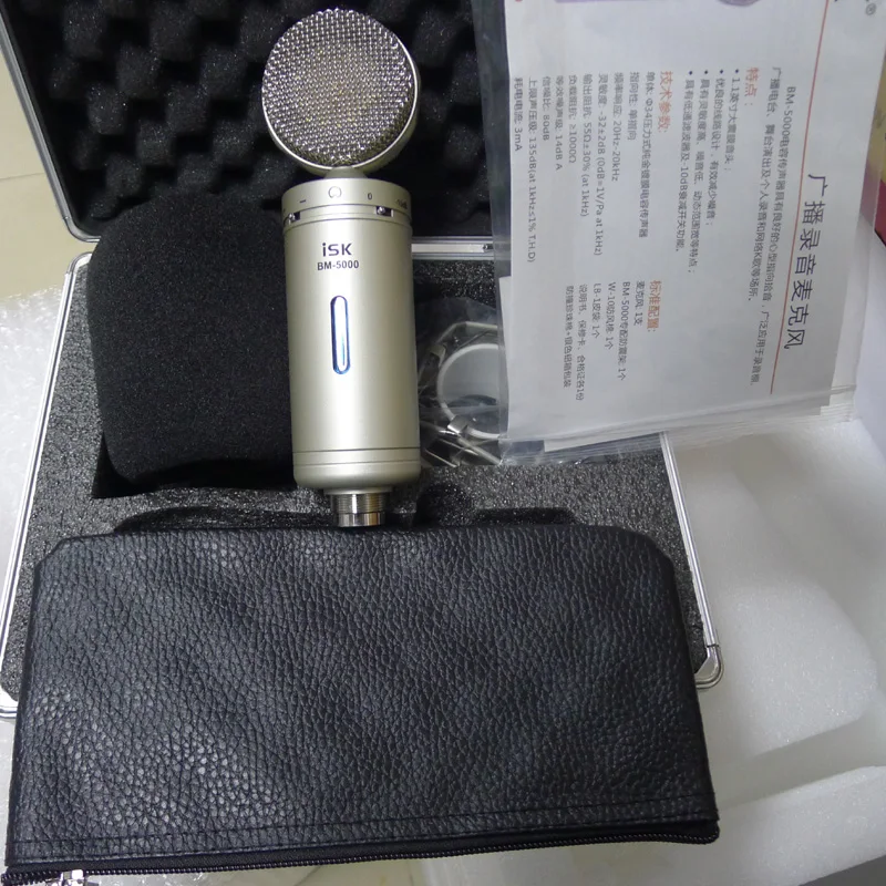 Original ISK BM-5000 Professional Condenser Microphone For Computer Recording Studio Performance Mic Shock Mount