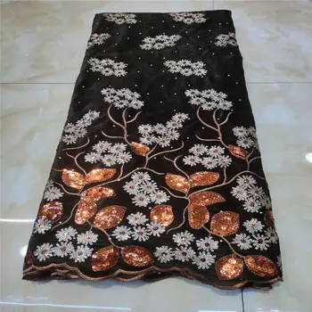 

African Velvet Lace Fabric High Quality 2020 Sequins French Lace Fabric Nigerian Lace Fabric For Wedding Dress 5 Yards
