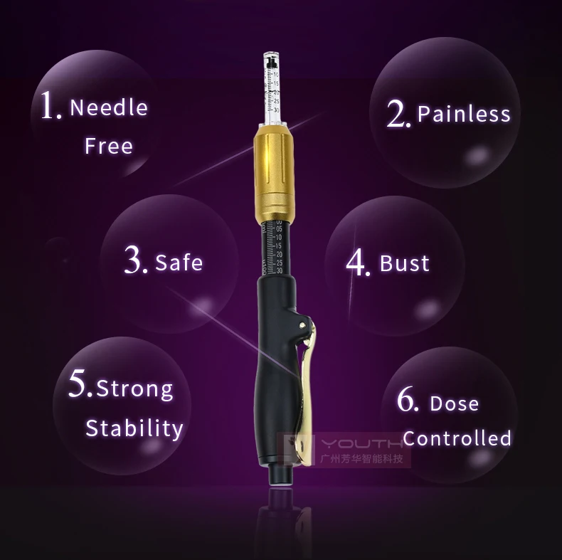 Высокое давление гиалуроновая ручка ампульная головка шприц распыление инъекции иглы Мезотерапия пистолет система гиалуроновой кислоты ручка