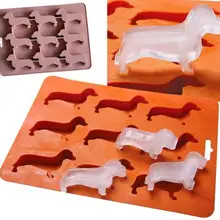 1 шт. Wiener собака форма для льда лоток для льда такса форма DIY Торт Шоколад для выпечки помадка силиконовая форма для льда 9 отверстий