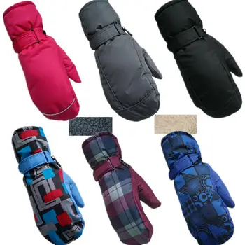 

Winter Unisex Thermal Warm Windproof Waterproof Full Finger Gloves Ski Mittens Winter Men All-finger Plus Velvet Black Gloves