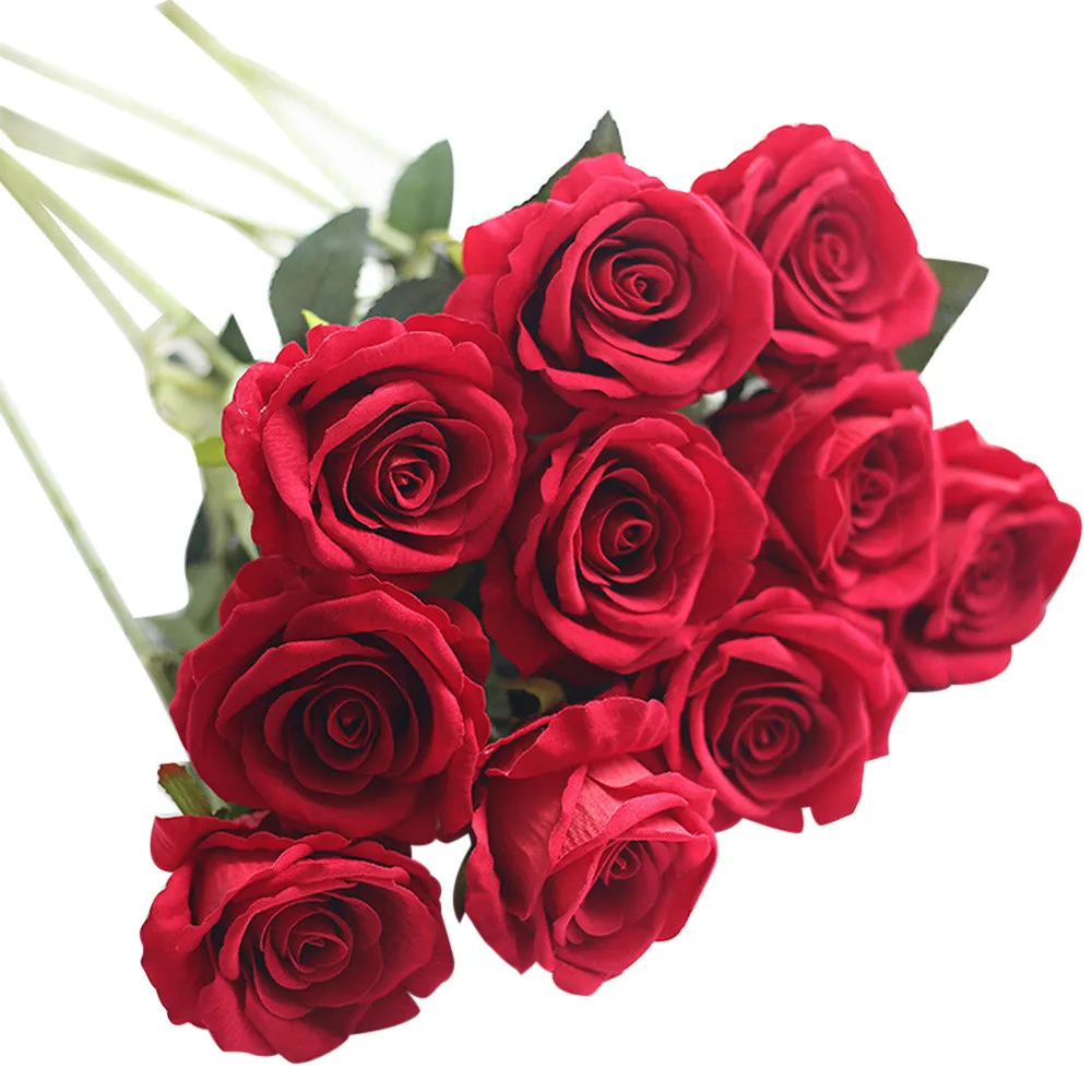 Искусственные розы, фланелевый цветок, свадебный букет, свадебный Декор для дома, сада, офиса, кофейного дома, бежевый, YL5