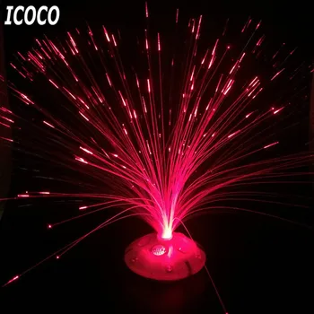 

ICOCO Romantic Color Changing LED Fiber Optic Nightlight Battery Powered Christmas Lamp for Party Home Decoration