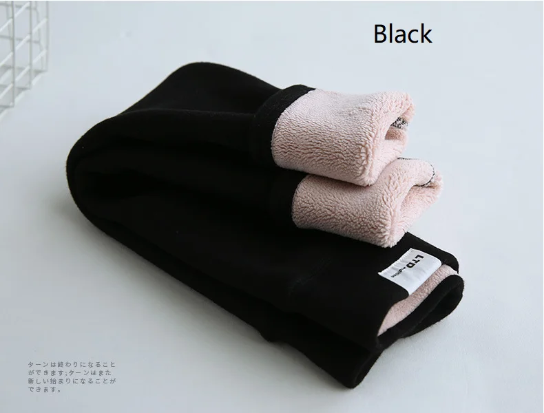 black Осень-зима, теплые штаны для маленьких девочек, плотные леггинсы, колготки для новорожденных, штаны, Повседневные детские штаны - Цвет: black