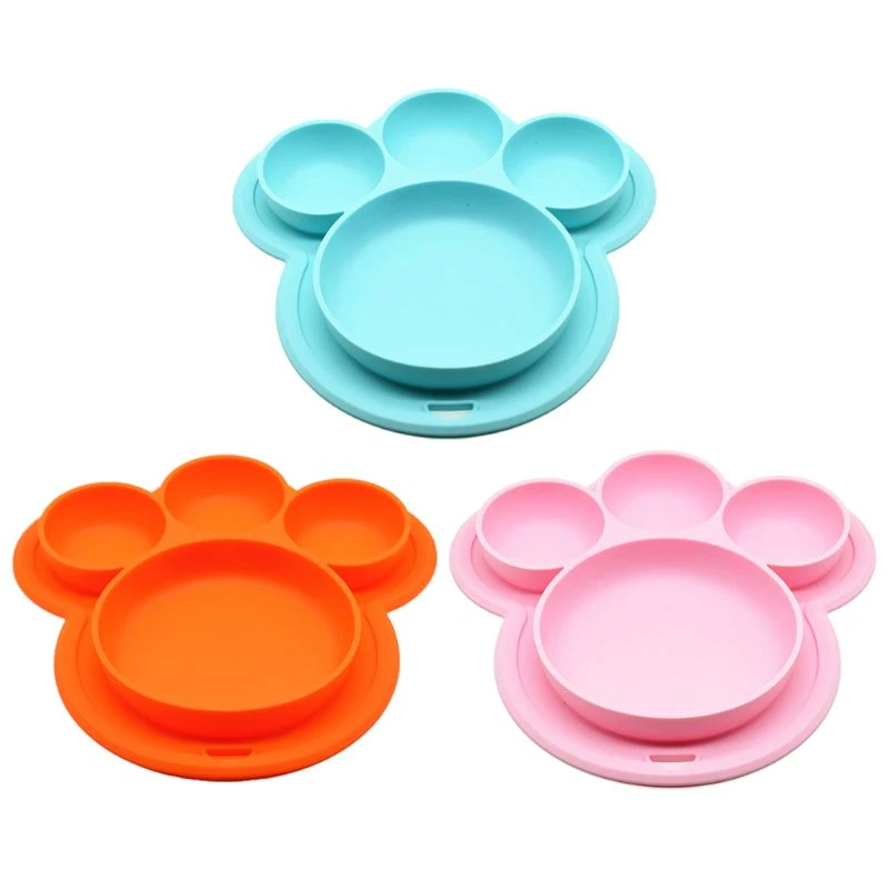 Jolis Plats En Forme De Patte D Ours En Silicone Assiettes Alimentaires Pour Bebes Vaisselle Pour Enfants Articles De Table Pour Tout Petits Aliexpress